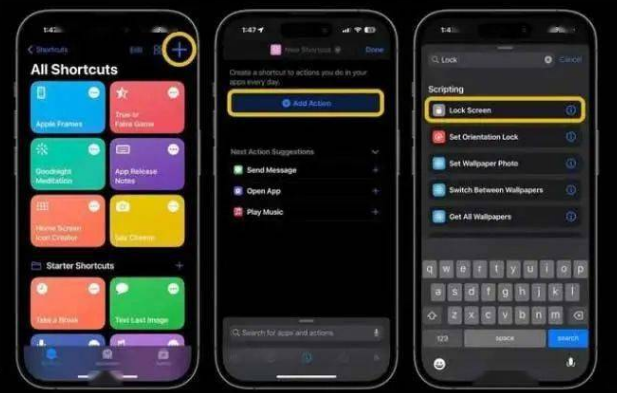 汕尾苹果14锁屏维修店分享iPhone14升级iOS16.4后如何创建锁屏快捷方式 